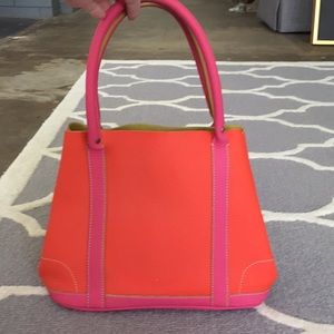 J Crew collection multi colored leather handbag.